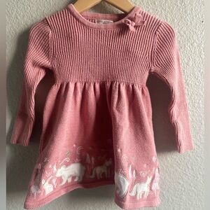 Pink Toddler Holiday Sweater Dress